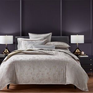 Hotel Collection Sakura Blossom Greylac Comforter Set, King. NIP